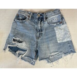 American Eagle Shorts Sz 000 Hi-rise Festival  Denim Distressed Embroidered